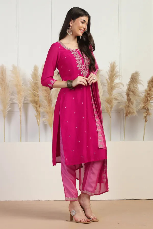 Rani_Silk_Blend_Ankle_Length_Kurta_Pant_Suit_Set