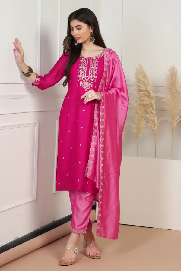 Rani_Silk_Blend_Ankle_Length_Kurta_Pant_Suit_Set
