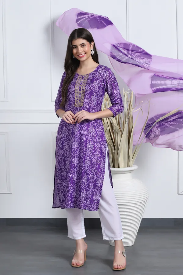 Purple_Muslin_Ankle_Length_Kurta_Pant_Suit_Set