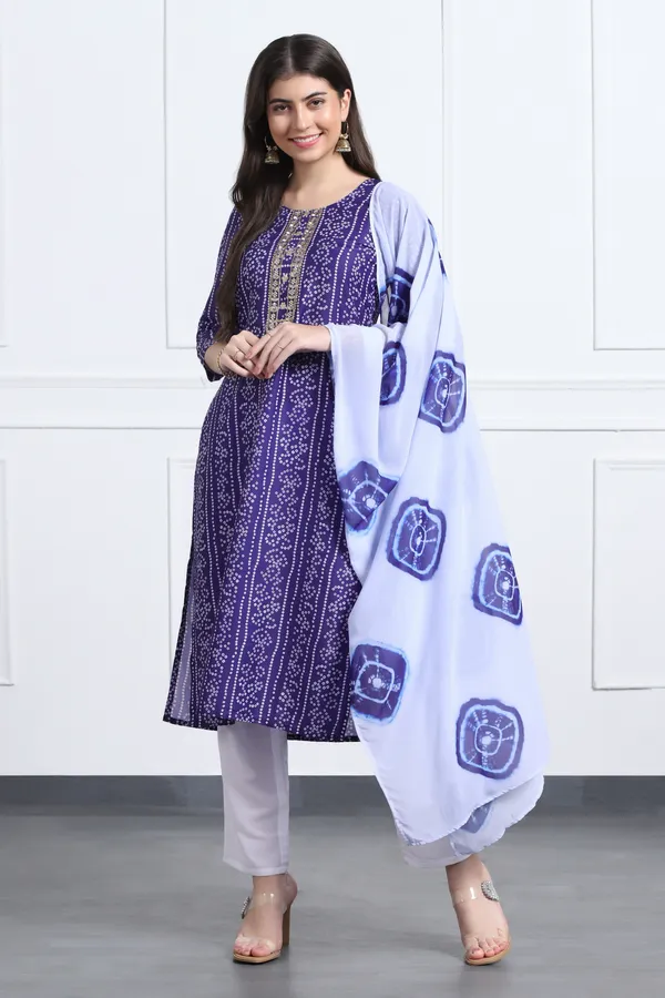 Blue_Muslin_Ankle_Length_Kurta_Pant_Suit_Set