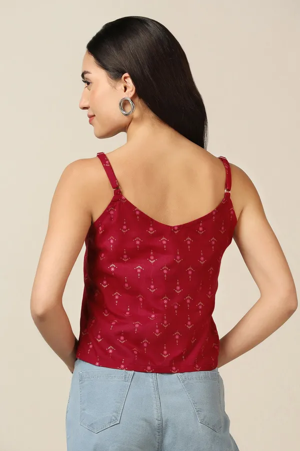 Olive_Cotton_Floral_Print_Shirt_With_Spaghetti_Top_For_Women