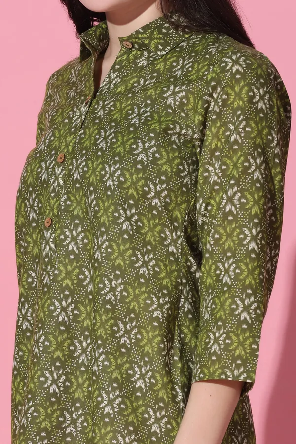 Mehendi_Cotton_All-Over_Printed_Shirt_Style_Top_For_Women