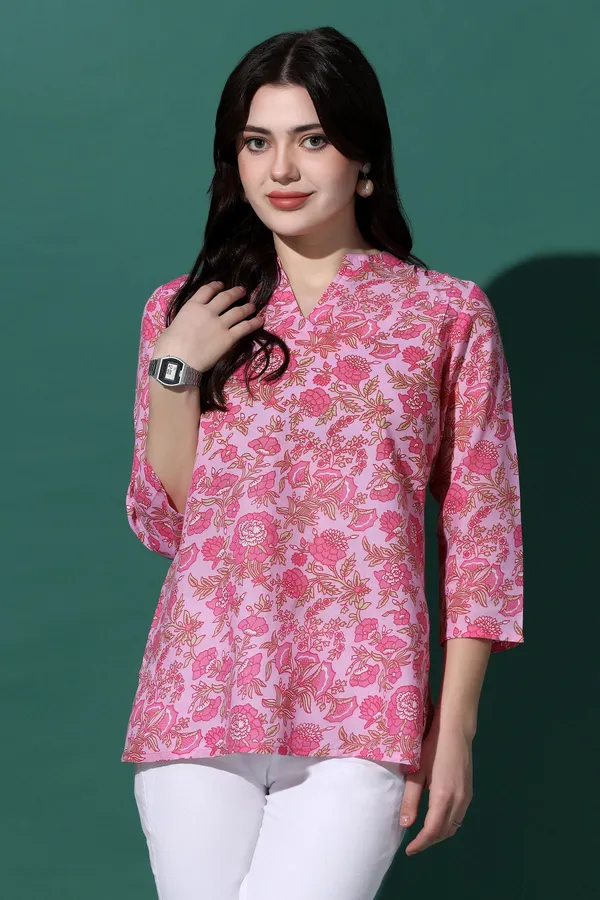 Pink_Cotton_Floral_Printed_Top_For_Women