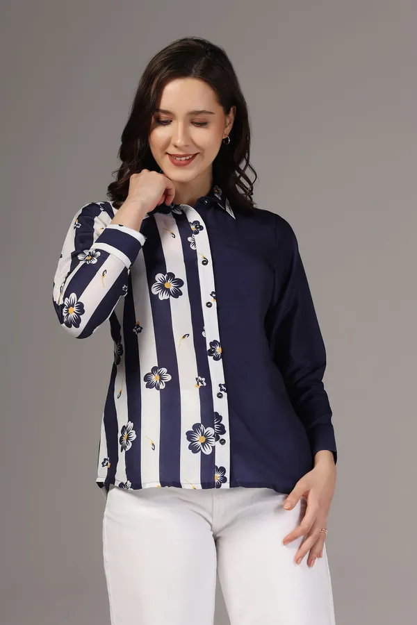 Navy_Blue_Muslin_One_Side_Printed_Regular_Fit_Women_Shirt_For_Women