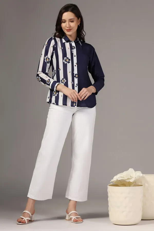 Navy_Blue_Muslin_One_Side_Printed_Regular_Fit_Women_Shirt_For_Women