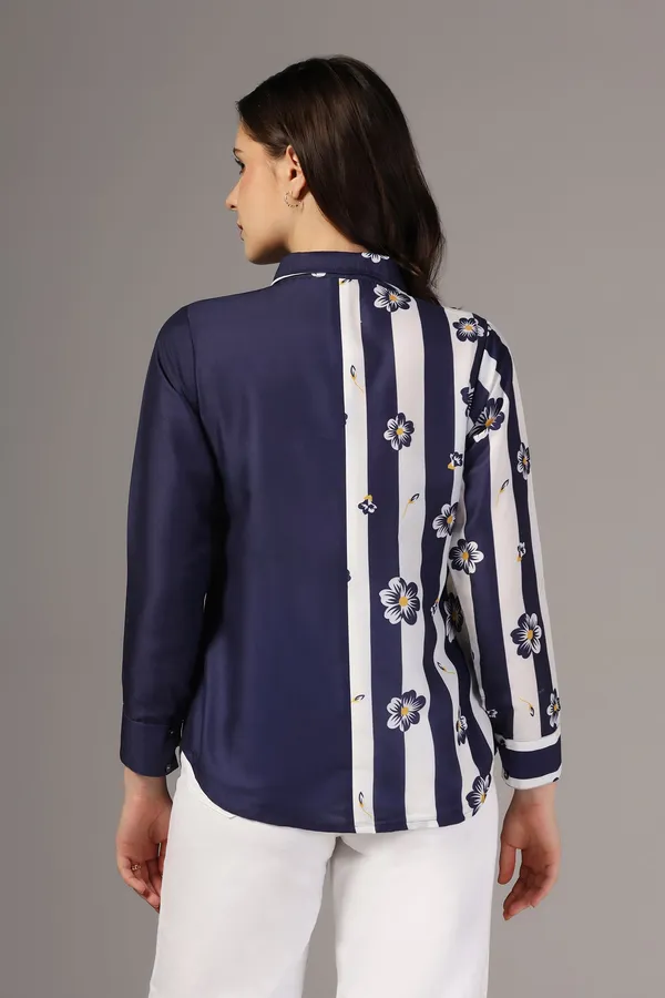 Navy_Blue_Muslin_One_Side_Printed_Regular_Fit_Women_Shirt_For_Women