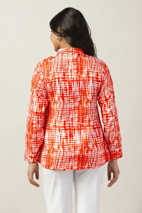 Orange_Slub_Tie-Dye_Printed_Regular_Fit_Shirt_For_Women