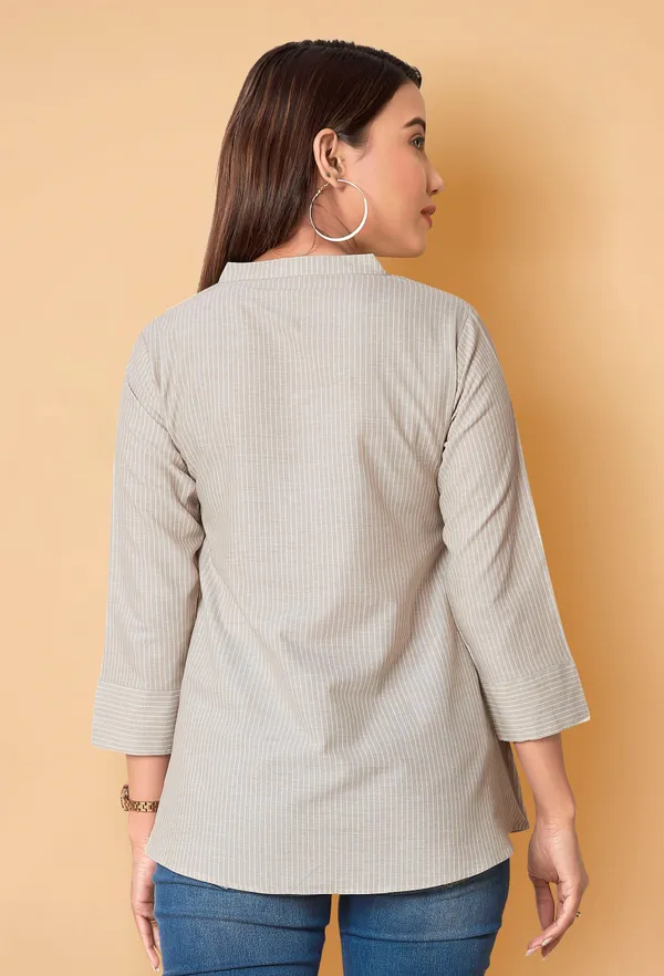Beige_Cotton_Stripe_Printed_Top_For_Women