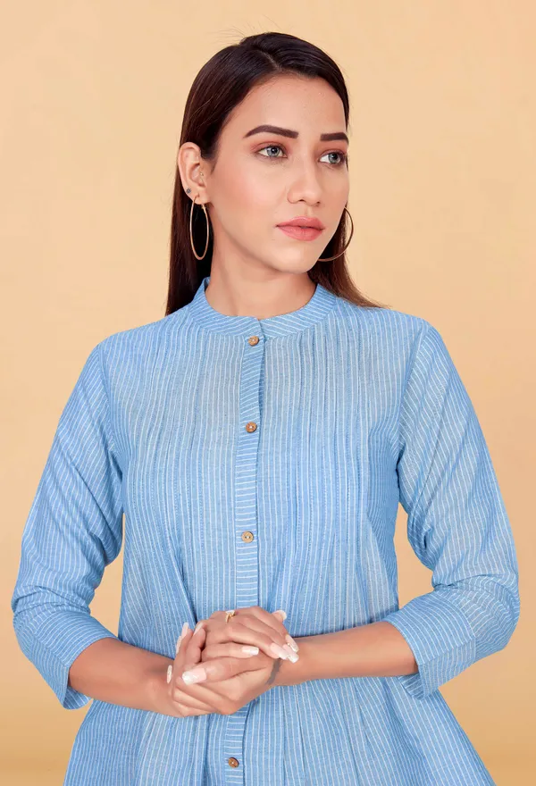 Blue__Cotton_Stripe_Printed_Top_For_Women