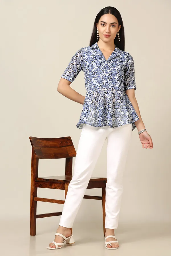 Blue_Georgette_All-Over_Printed_Top_For_Women