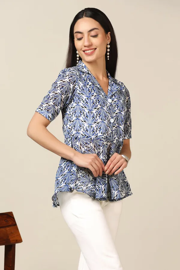 Blue_Georgette_All-Over_Printed_Top_For_Women