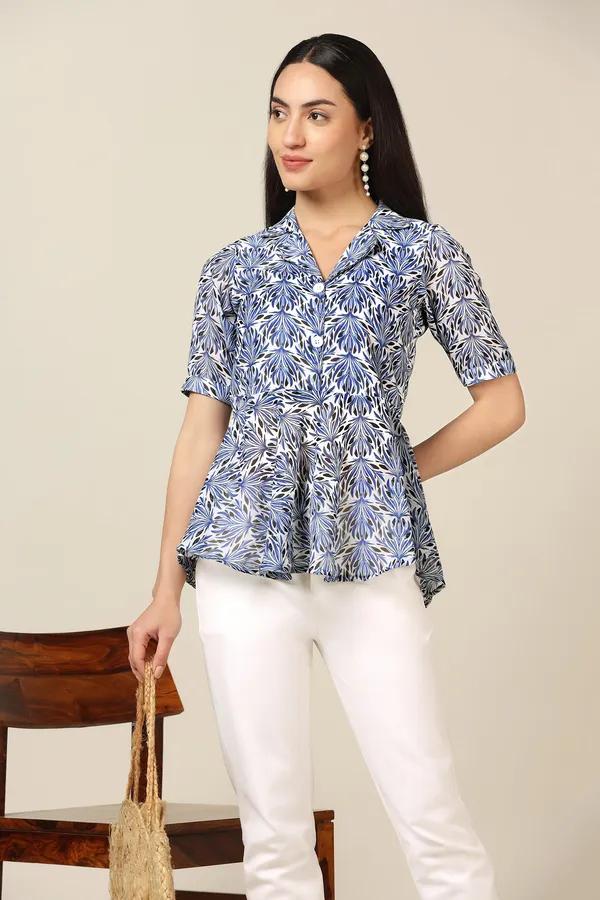 Blue_Georgette_All-Over_Printed_Top_For_Women