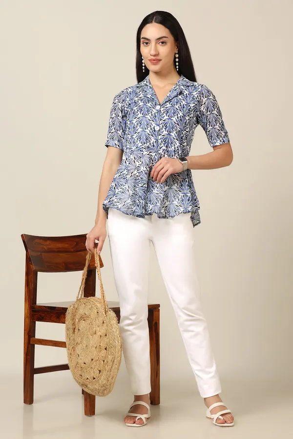 Blue_Georgette_All-Over_Printed_Top_For_Women