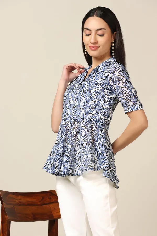 Blue_Georgette_All-Over_Printed_Top_For_Women