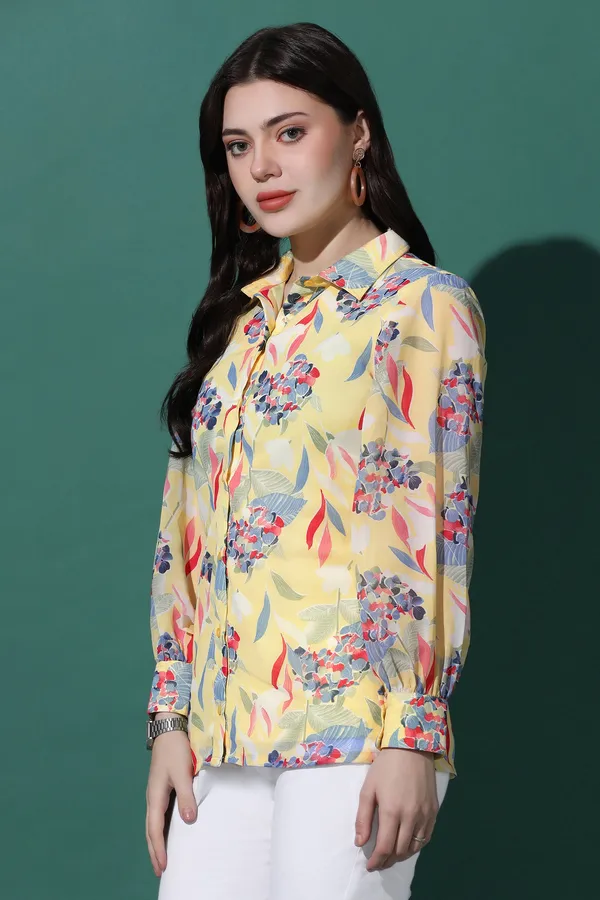 Yellow_Georgette_Mill_Pr_Floral_Printed_Shirt_Style_Top_For_Women