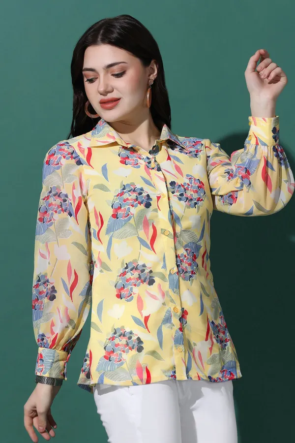 Yellow_Georgette_Mill_Pr_Floral_Printed_Shirt_Style_Top_For_Women