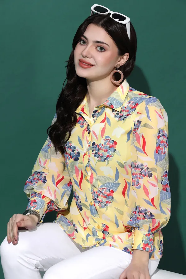Yellow_Georgette_Mill_Pr_Floral_Printed_Shirt_Style_Top_For_Women
