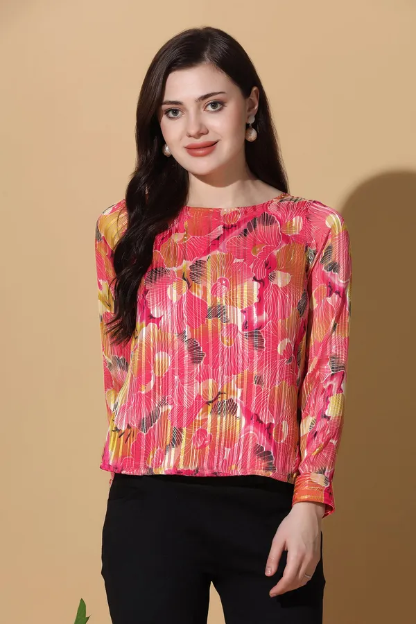 Pink_Georgette_Floral_Printed_Casual_Top_For_Women