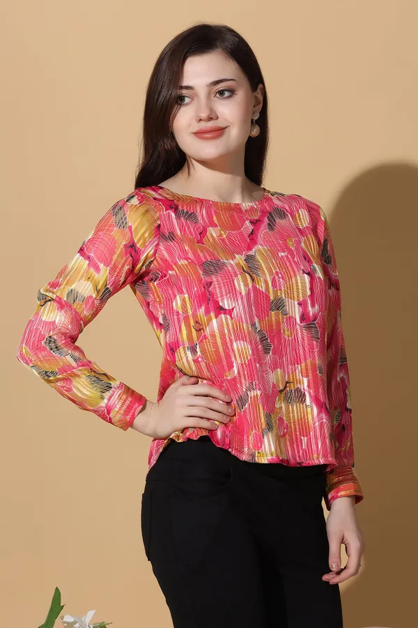 Pink_Georgette_Floral_Printed_Casual_Top_For_Women