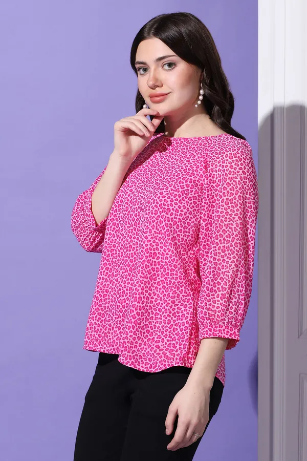 Pink_Georgette_All-Over_Printed_Top_For_Women
