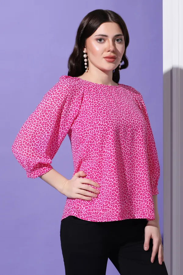 Pink_Georgette_All-Over_Printed_Top_For_Women