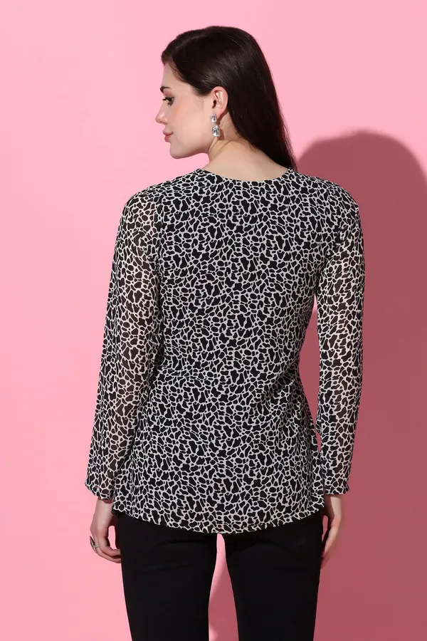 Black_Georgette_All-Over_Printed_Top_For_Women