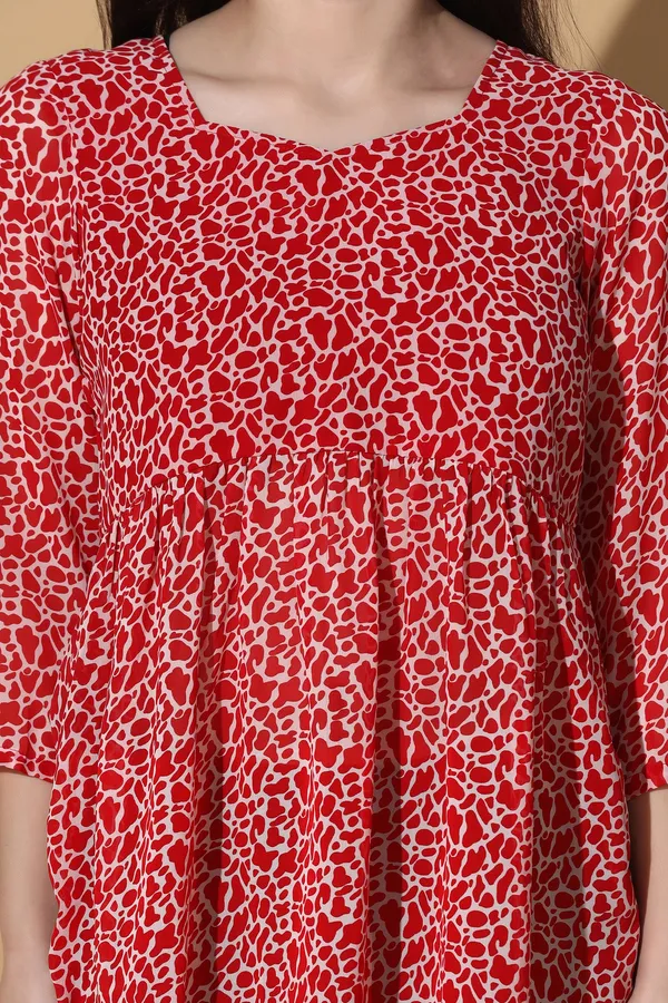 Red_Georgette_All-Over_Printed_Top_For_Women