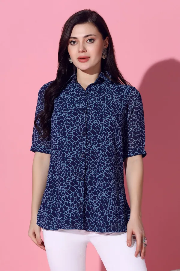 Blue_Animal_Printed_Georgette_Top_For_Women