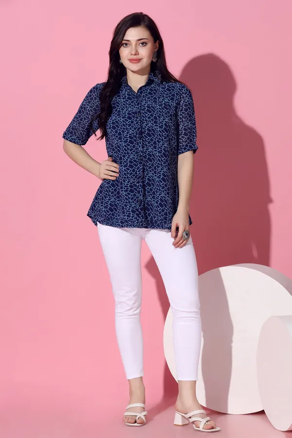 Blue_Animal_Printed_Georgette_Top_For_Women