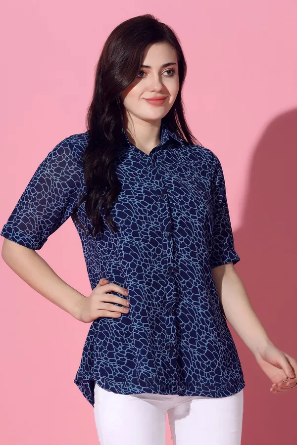 Blue_Animal_Printed_Georgette_Top_For_Women