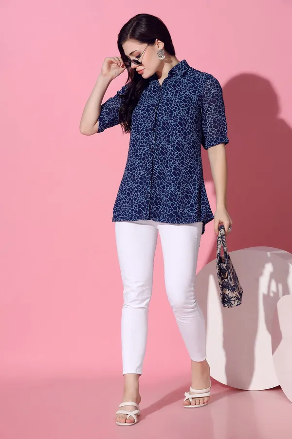 Blue_Animal_Printed_Georgette_Top_For_Women