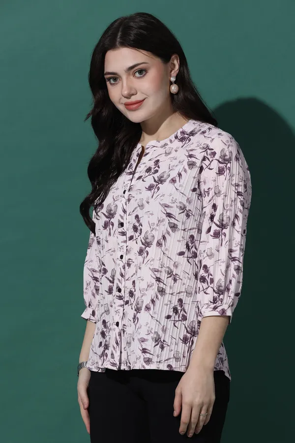 White_Sugarcane_All-Over_Floral_Printed_Casual_Top_For_Women