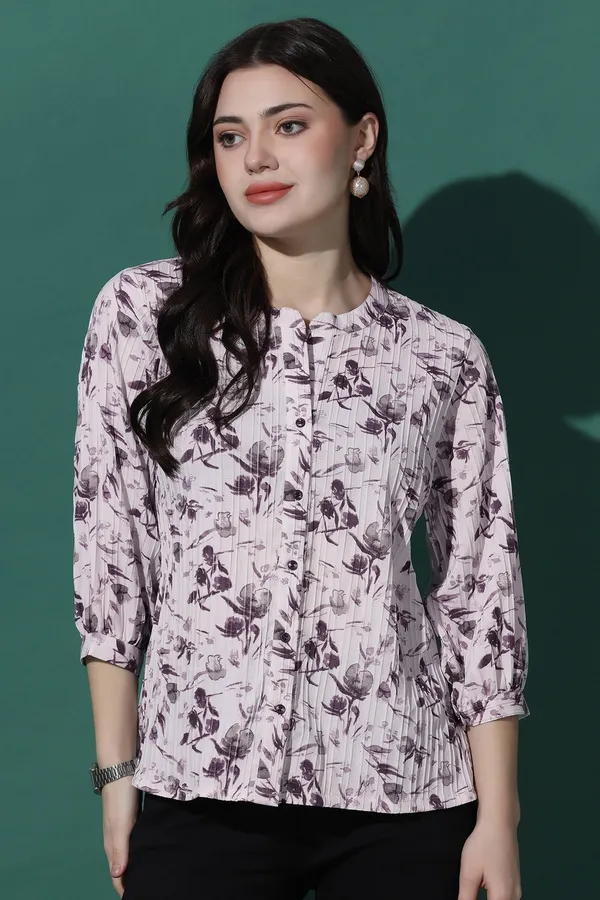 White_Sugarcane_All-Over_Floral_Printed_Casual_Top_For_Women