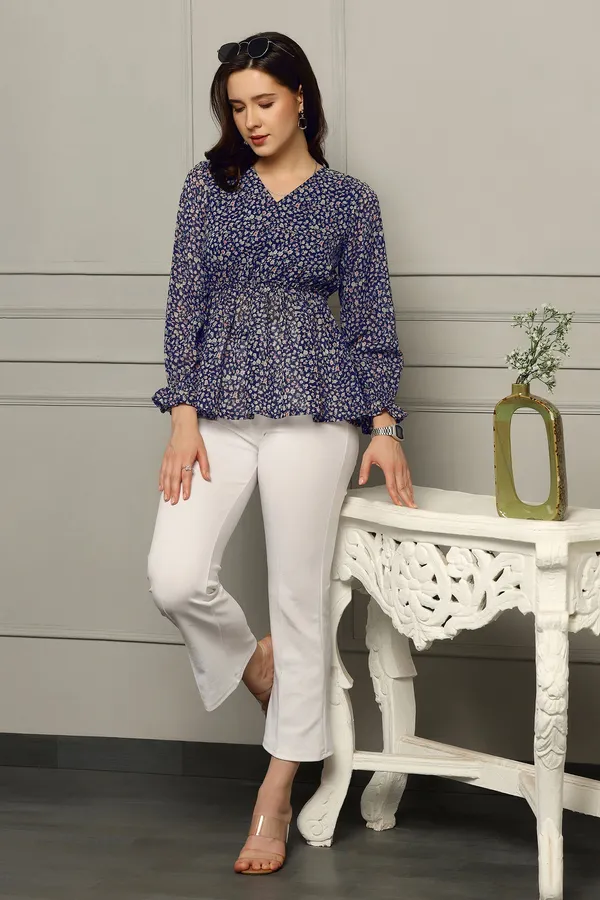 Blue_Floral_Printed_Georgette_Casual_Top_For_Women