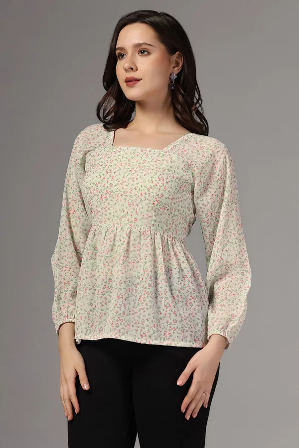 Off_White_Floral_Printed_Georgette_Casual_Top_For_Women