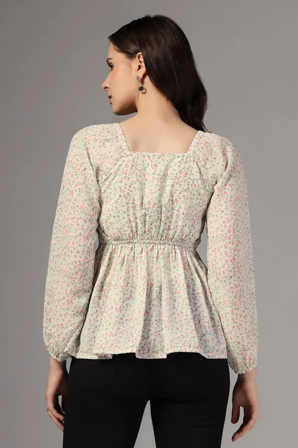 Off_White_Floral_Printed_Georgette_Casual_Top_For_Women