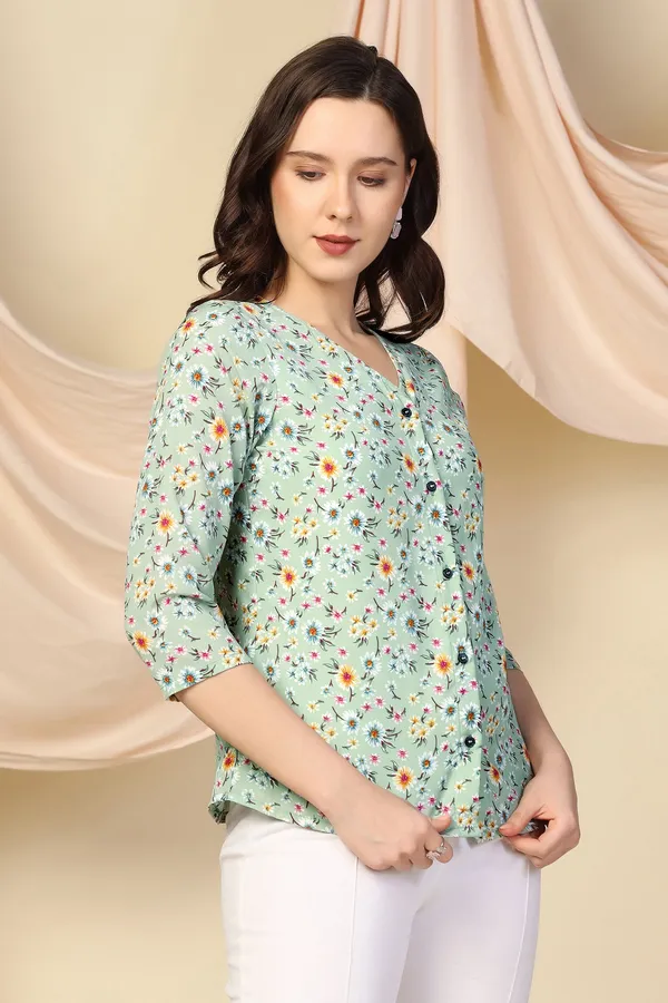 Pista_Lexus_Checks_Floral_Printed_Regular_Top_For_Women