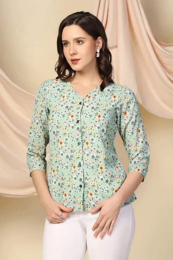 Pista_Lexus_Checks_Floral_Printed_Regular_Top_For_Women