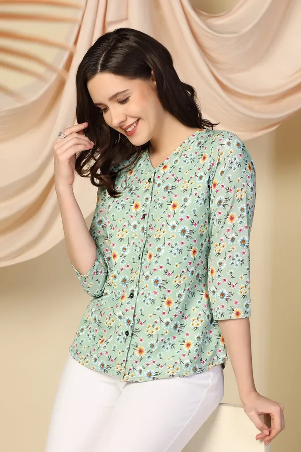Pista_Lexus_Checks_Floral_Printed_Regular_Top_For_Women