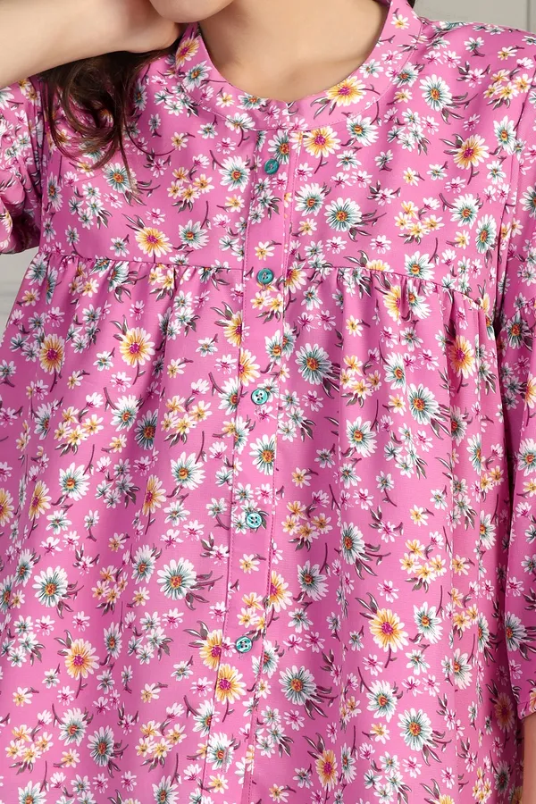 Pink_Lexus_Checks_Floral_Printed_Casual_Top_For_Women