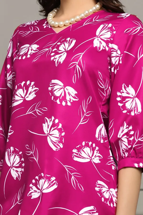 Magenta_Micro_Floral_Printed_Casual_Top_For_Women