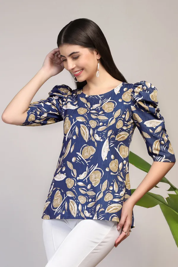 Blue_Cotton_Blend_Abstract_Printed_Regular_Style_Hip_Length_Top_For_Women