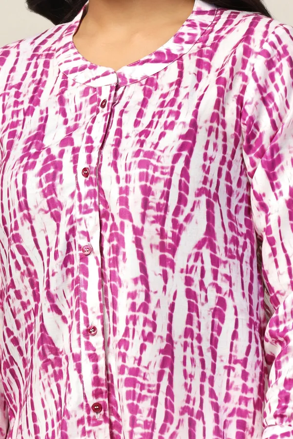 Pink_Slub_Tie_&_Dye_Printed_Casual_Hip_Length_Top_For_Women