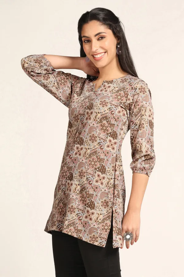Brown_Delta_Ethnic_Printed_Straight_Tunic_Top_For_Women