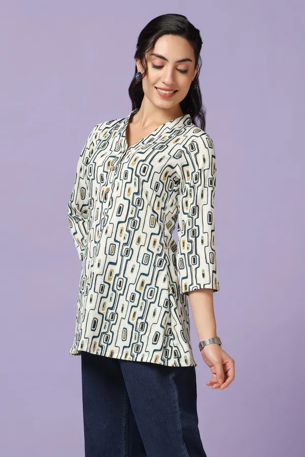 Off-White_Abstract_Print_Tunic_Top_For_Women