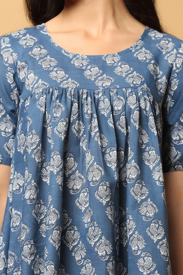 Blue_Block_Print_Regular_Tunic_Top_For_Women