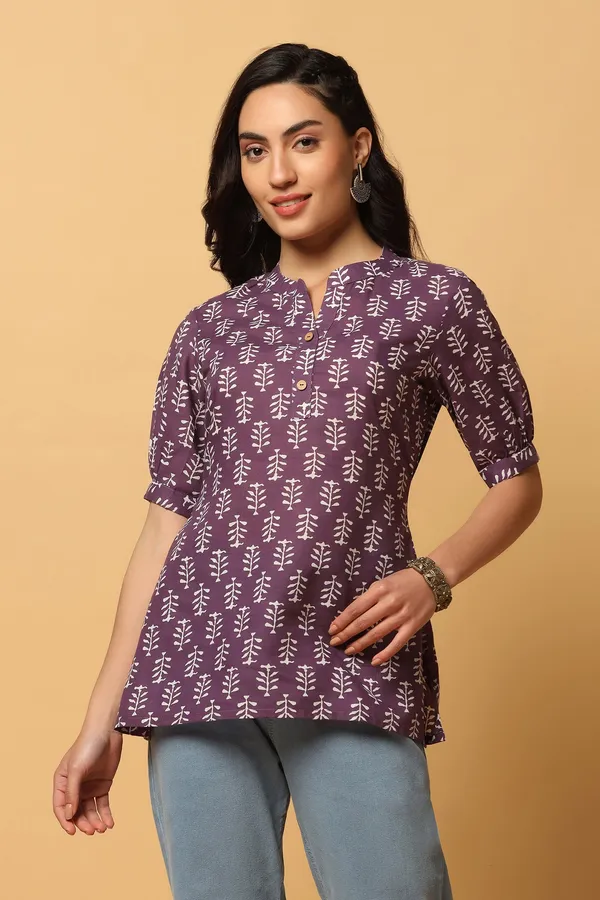 Purple_Cotton_Block_Printed_Top_For_Women