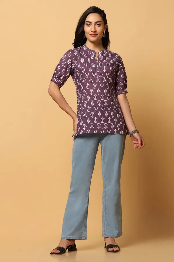 Purple_Cotton_Block_Printed_Top_For_Women