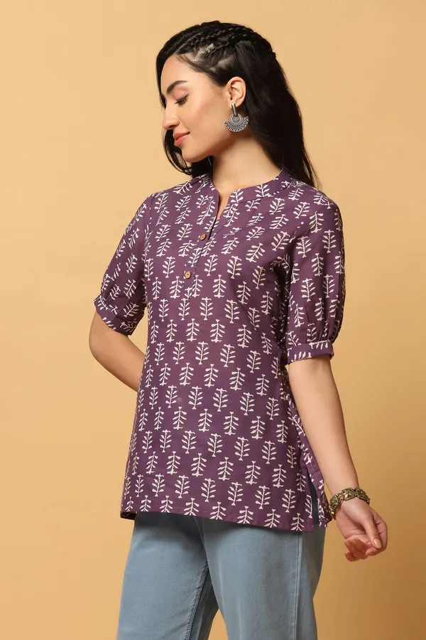 Purple_Cotton_Block_Printed_Top_For_Women