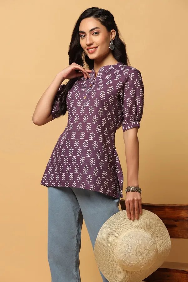 Purple_Cotton_Block_Printed_Top_For_Women